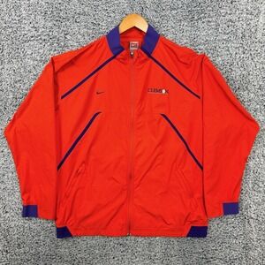 Vintage Nike Clemson Tigers Jacket Mens 2XL Orange Football Windbreaker XXL